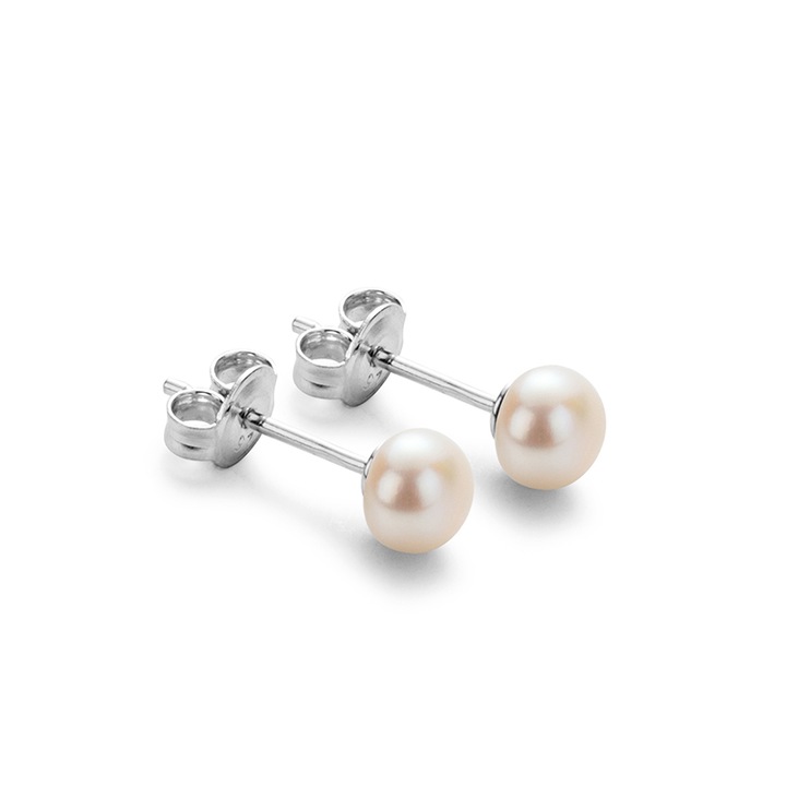 Обеци Swan Pearls E5055W Бели Перли, Сребро 925
