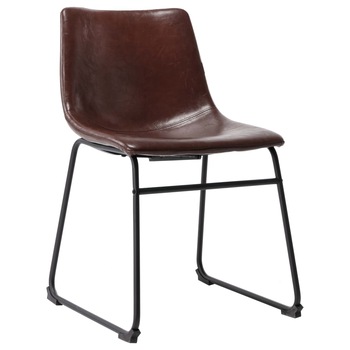 Scaun de bucatarie, vidaXL, Piele artificiala/Metal, Spuma, 50 x 57 x 78 cm, Maro lucios Scaun de bucatarie, vidaXL, Piele artificiala/Metal, Spuma, 50 x 57 x 78 cm, Maro lucios