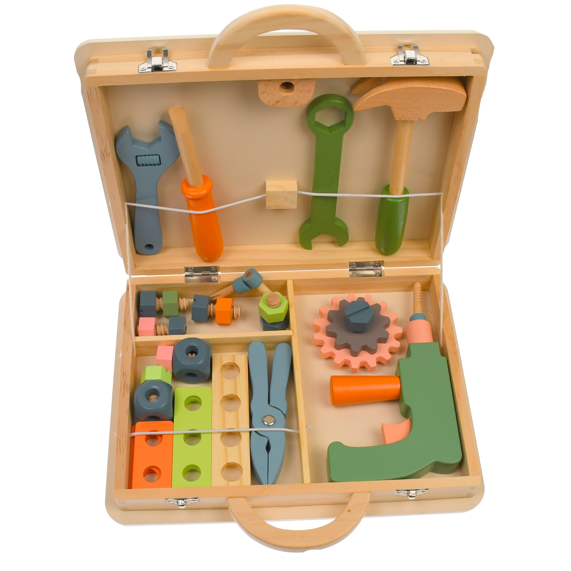 Set trusa de scule de jucarie, din lemn, 36 de accesorii - 3315067