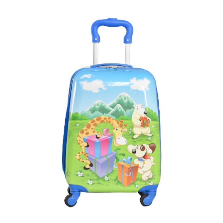 Детски куфар Perfect line 31800 с животни, ABS/PC, 31/47/21 см, Многоцветен