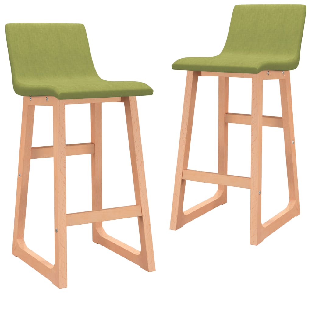 Set de 2 scaune de bar, vidaXL, Tesatura, 38 x 45 x 85 cm, Verde