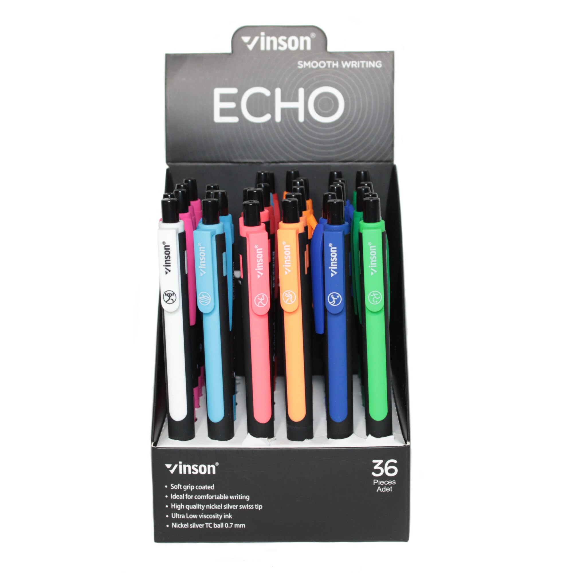 Set 36 pixuri, cu mina albastra si corp multicolor F5