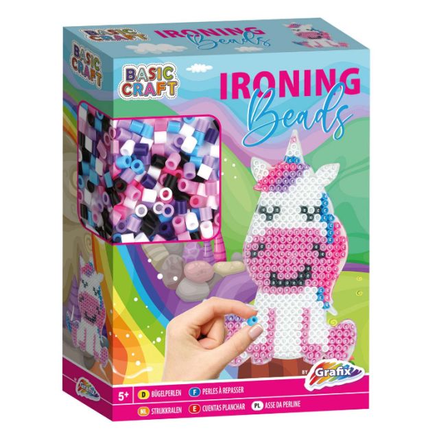 Set de creatie cu margele asortate Iron on bead Unicorn, Grafix, 20x15x5 cm