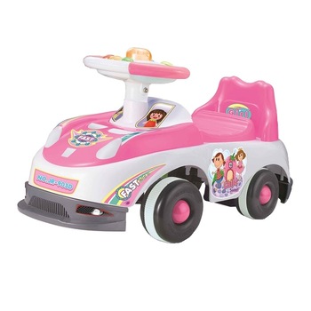 Premergator copii tip masinuta cu roti antiderapante, sunete pe volan si spatar, 18+ luni, Alb/Roz, 57x28x38 cm Premergator copii tip masinuta cu roti antiderapante, sunete pe volan si spatar, 18+ luni, Alb/Roz, 57x28x38 cm