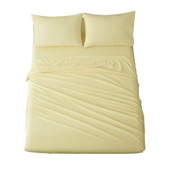 Set lenjerie 3 piese, crem deschis, ivory, ivoire, Metru Patrat, compus din husa pentru pilota de 100/200, o fata perna, cearceaf saltea cu elastic 80/200 Set lenjerie 3 piese, crem deschis, ivory, ivoire, Metru Patrat, compus din husa pentru pilota de 100/200, o fata perna, cearceaf saltea cu elastic 80/200