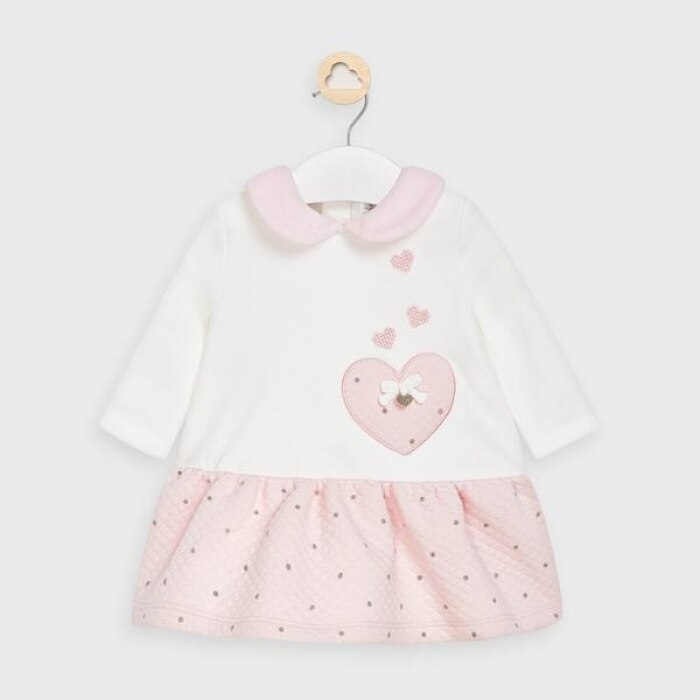 Rochie fusta buline new born fata, Mayoral, Alb - Roz