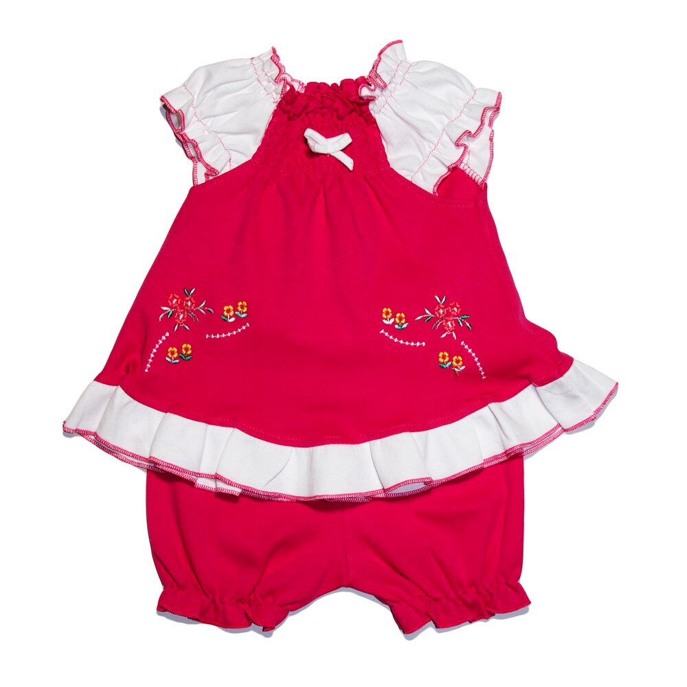 Compleu fetite vara, Pifou, 3-4 luni, roz