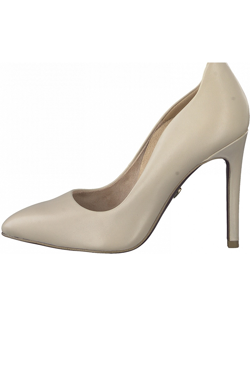 Pantofi dama, Tamaris, piele naturala, toc stiletto, Nude
