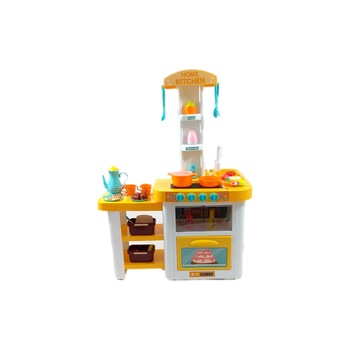 Bucatarie multifunctionala XXL pentru copii cu lumini si sunete, Chiuveta cu circuit de apa, frigider, 55 accesorii incluse Bucatarie multifunctionala XXL pentru copii cu lumini si sunete, Chiuveta cu circuit de apa, frigider, 55 accesorii incluse