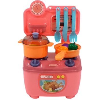 Mini Set, Aragaz cu cuptor pentru copii , 10 accesorii, Roz Mini Set, Aragaz cu cuptor pentru copii , 10 accesorii, Roz