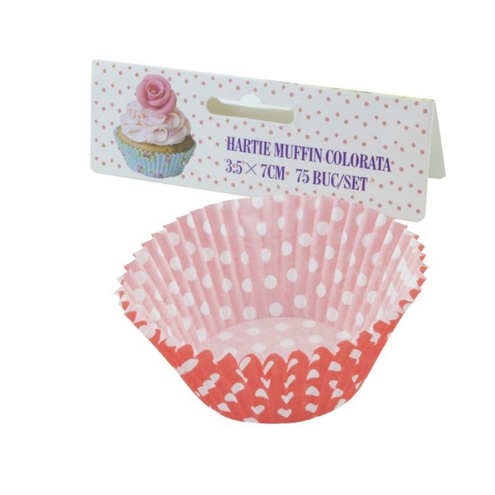 Hartie muffin colorata 3.5*7 cm 75buc/set