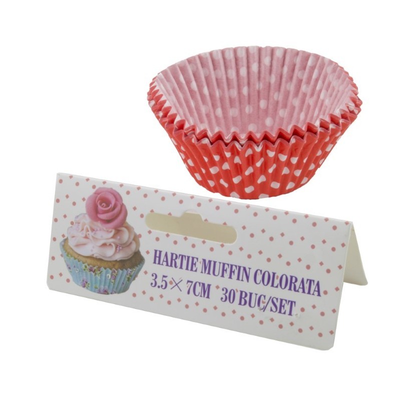 Hartie muffin colorata 3.5*7 cm 30buc/set