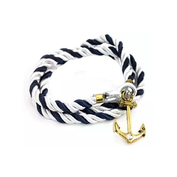 Bratara din sfoara barbati ancora, multicolor, 60 cm lungime Bratara din sfoara barbati ancora, multicolor, 60 cm lungime