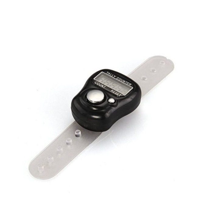 Ръчен електронен брояч Iskobob, LCD дисплей, черен