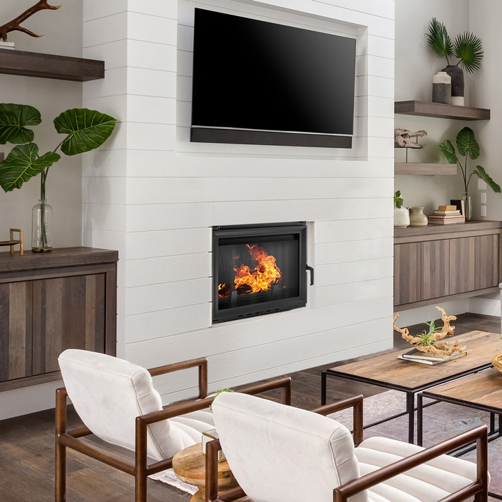 Камина Kratki Maja Pf, Дърва, Черен, 8 kW, Сертифицирана от TÜV