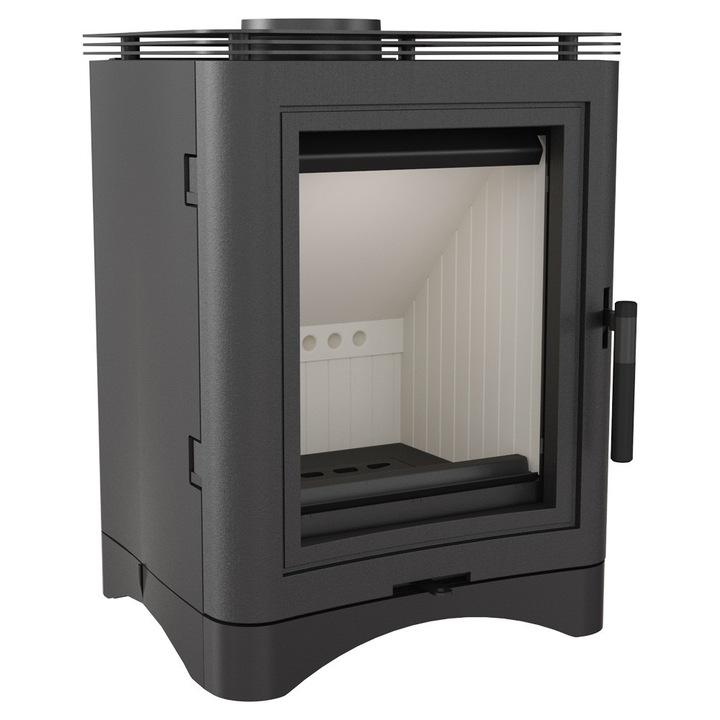 Камина Kratki Koza K5 130, Дърва, Черен, 7 kW, Сертифицирана от TÜV