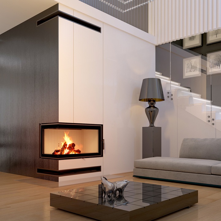 Камина Kratki Mbo L Bs, Дърва, Черен, 15 kW, Сертифицирана от TÜV