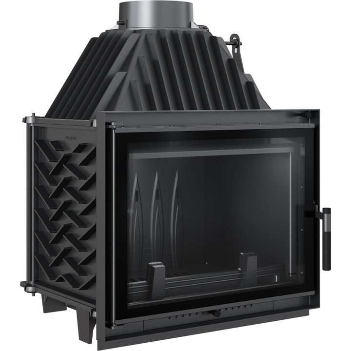 Камина Kratki Zuzia Eco Deco, Дърва, Черен, 12 kW, Сертифицирана от TÜV