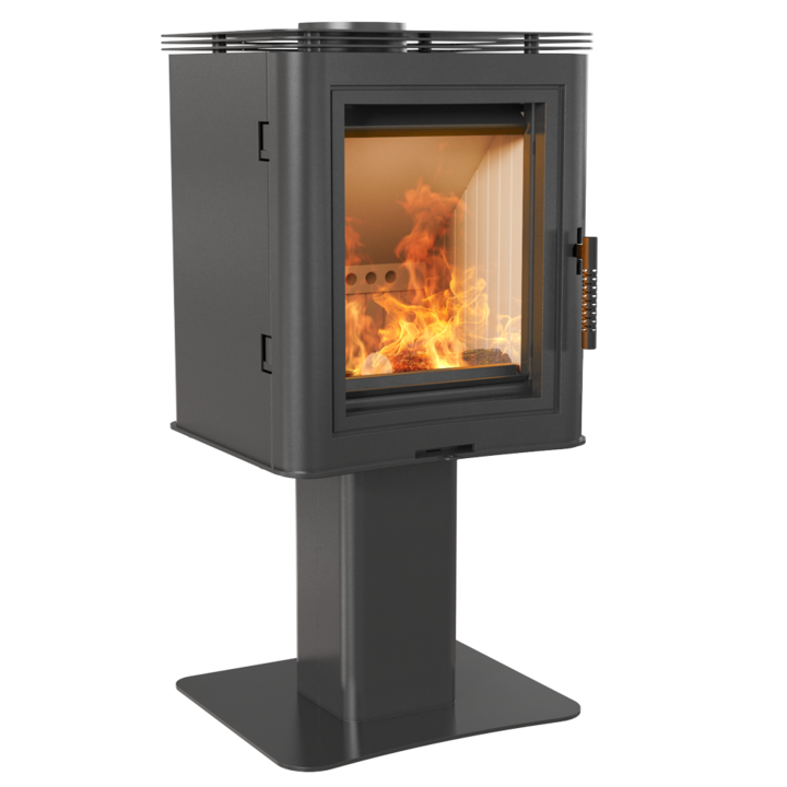 Камина Kratki Koza K5 S N, Дърва, Черен, 7 kW, Сертифицирана от TÜV