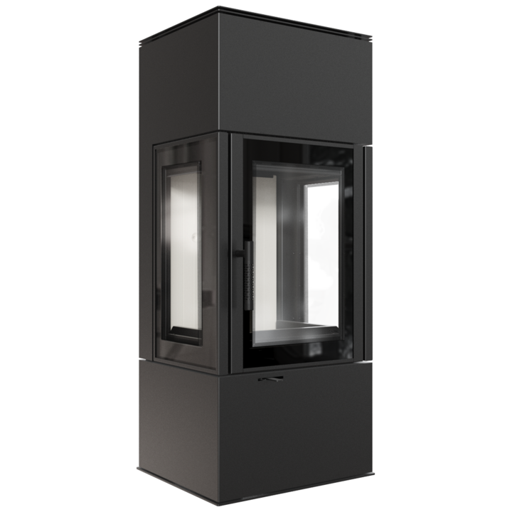 Камина Kratki Thor View, Дърва, Черен, 8 kW, Сертифицирана от TÜV