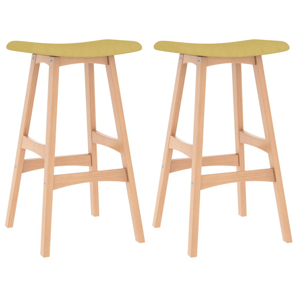 Set de 2 taburete de bar inalte, vidaXL, Tesatura, 44 x 27 x 70 cm, Galben