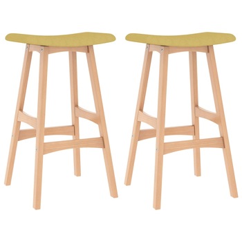 Set de 2 taburete de bar inalte, vidaXL, Tesatura, 44 x 27 x 70 cm, Galben Set de 2 taburete de bar inalte, vidaXL, Tesatura, 44 x 27 x 70 cm, Galben