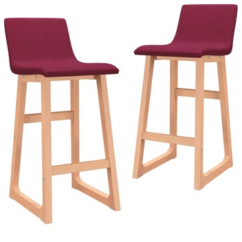 Set de 2 scaune de bar, vidaXL, Tesatura, 38 x 45 x 85 cm, Rosu