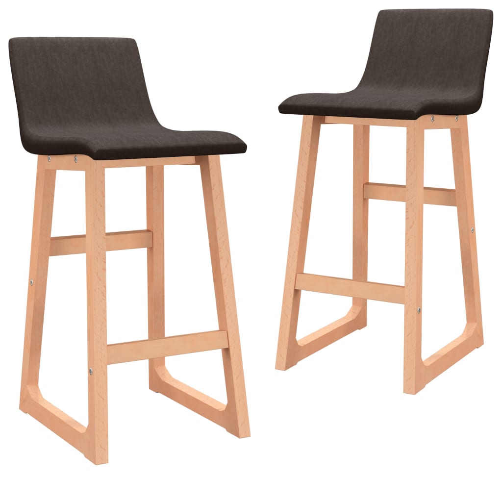 Set de 2 scaune de bar, vidaXL, Tesatura, 38 x 45 x 85 cm, Maro