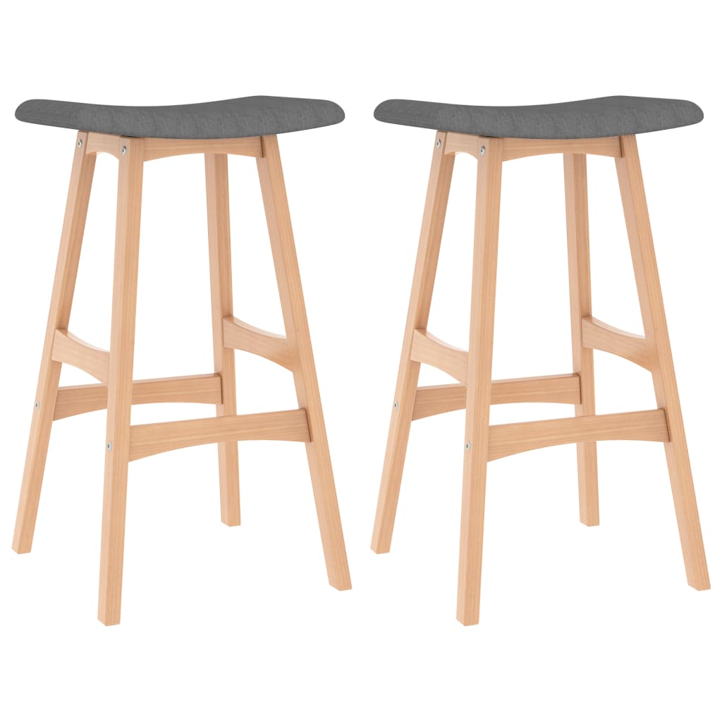 Set de 2 taburete de bar inalte, vidaXL, Tesatura, 44 x 27 x 70 cm, Gri