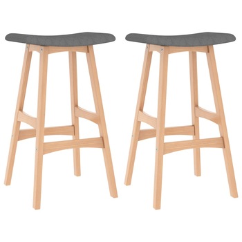 Set de 2 taburete de bar inalte, vidaXL, Tesatura, 44 x 27 x 70 cm, Gri Set de 2 taburete de bar inalte, vidaXL, Tesatura, 44 x 27 x 70 cm, Gri