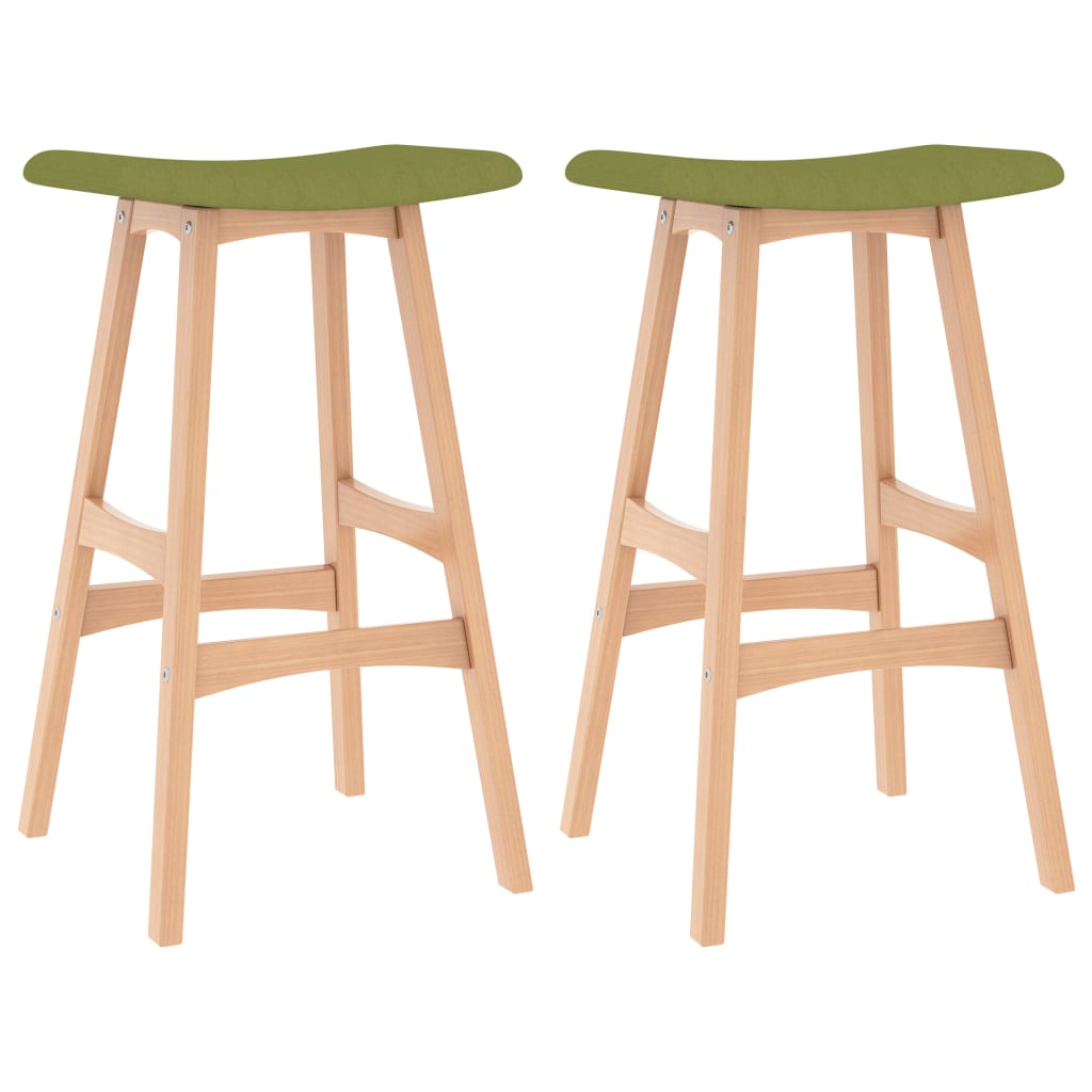 Set de 2 taburete de bar inalte, vidaXL, Tesatura, 44 x 27 x 70 cm, Verde