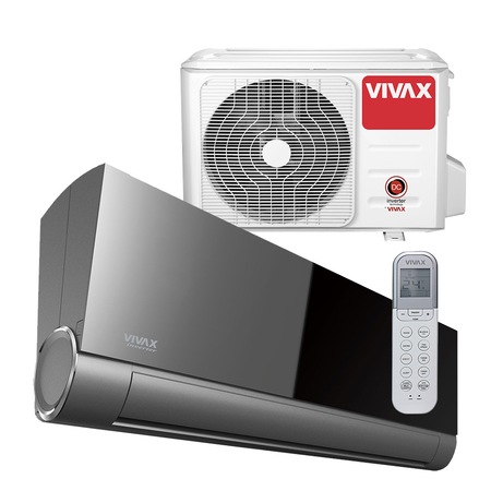 Aer conditionat Vivax ACP-12CH35AEVI GREY MIRROR V-Design R32, Wi-Fi Ready, Inverter, 12000 BTU/h, Clasa A++, Ionizator, I feel, 3D Airflow, Protectie Anti-Inghet, Autodiagnoza, Autocuratare, Autodetectie scurgeri freon, filtru Bio, filtru Anti-Praf