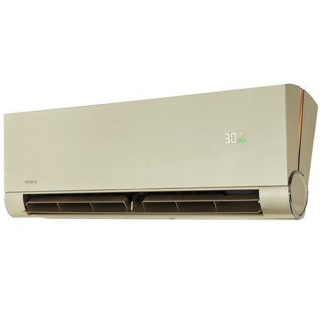 Aer conditionat Vivax ACP-12CH35AEVI GOLD V-Design R32, Wi-Fi Ready, Inverter, 12000 BTU/h, Clasa A++, Ionizator, I feel, 3D Airflow, Protectie Anti-Inghet, Autocuratare, Autodetectie scurgeri freon, filtru Bio, filtru Anti-Praf, ECO-Mode