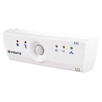Dispozitiv de control ventilatoare VENTS BU-1-60 echipat cu intrerupator fir, timer, senzor de umiditate, senzor de miscare, senzor crepuscular Dispozitiv de control ventilatoare VENTS BU-1-60 echipat cu intrerupator fir, timer, senzor de umiditate, senzor de miscare, senzor crepuscular