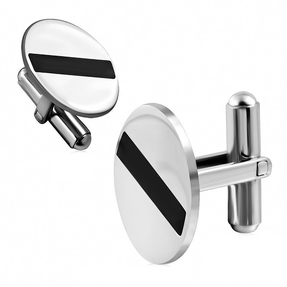 Butoni ovali din otel inox Argintiu - BeSpecial