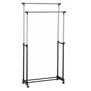 Suport pentru haine, dublu, din metal, mobil , 86 x 39 x 95-165 cm, Grunberg GR3653 Suport pentru haine, dublu, din metal, mobil , 86 x 39 x 95-165 cm, Grunberg GR3653