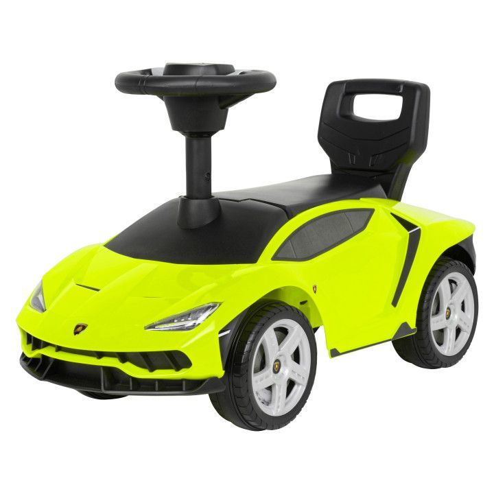 Masinuta pentru copii cu volan interactiv, model Lamborghini verde 69x40x29 cm
