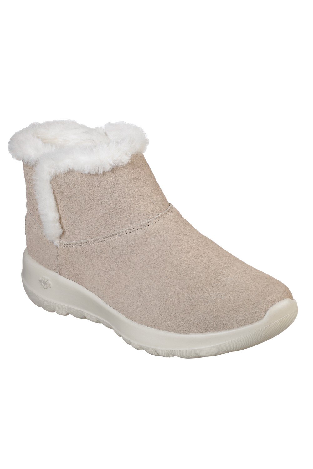 Ghete din piele intoarsa On-The-Go Joy Bundle Up, Skechers, Crem, Crem