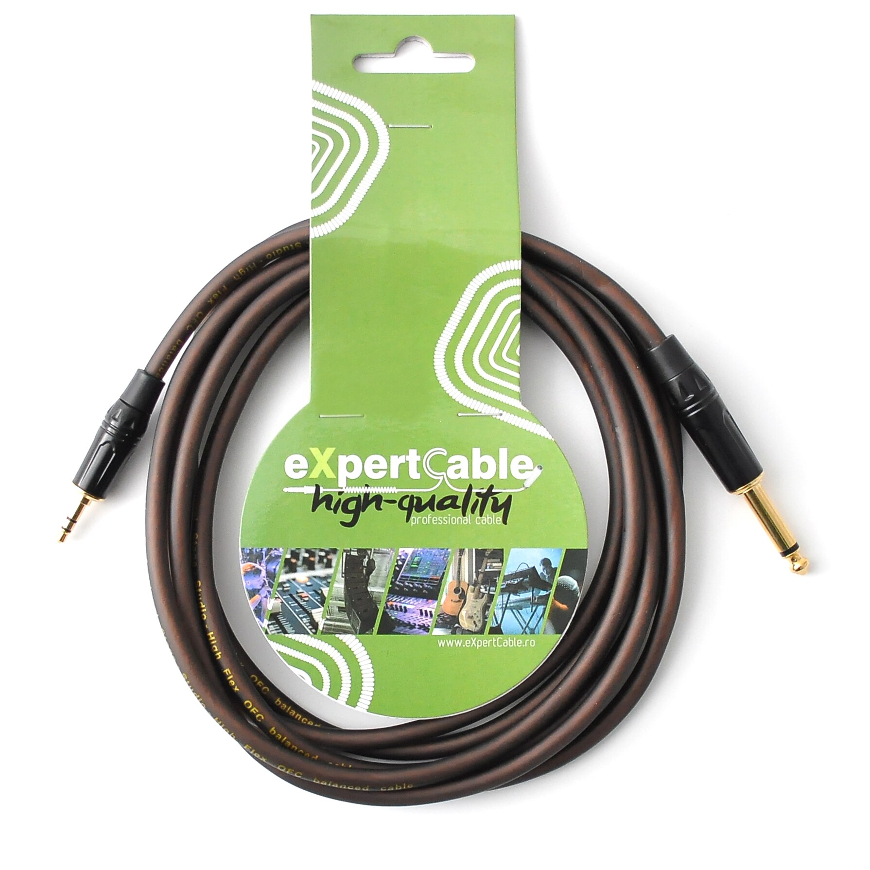 Cablu audio Jack 3.5 stereo Jack 6.3 mono, eXpertCable, 1m