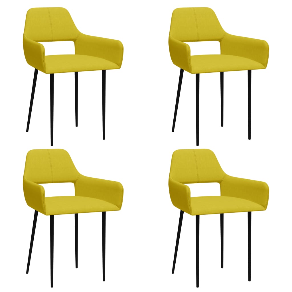 Scaune de bucatarie, 4 buc galben, material textil 3057540