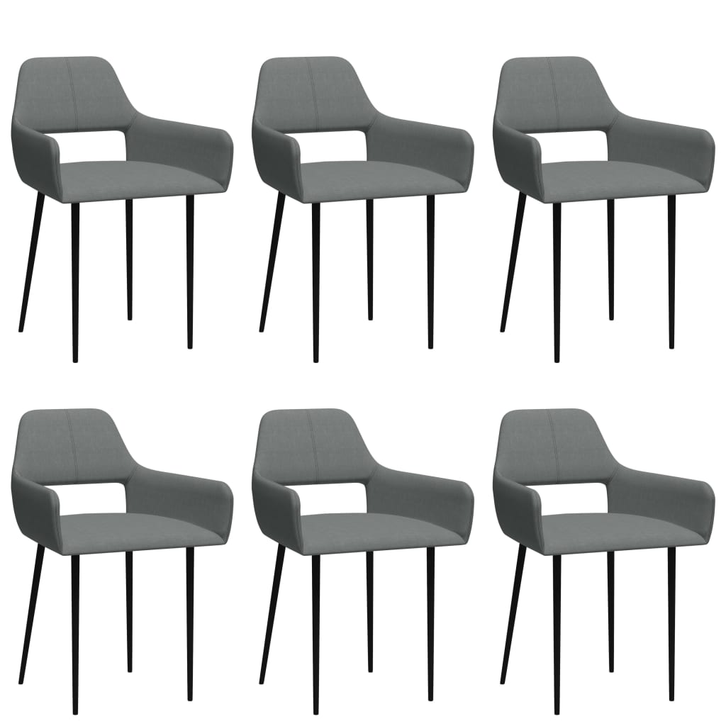 Set scaune de bucatarie, 6 buc gri deschis, material textil 3057547
