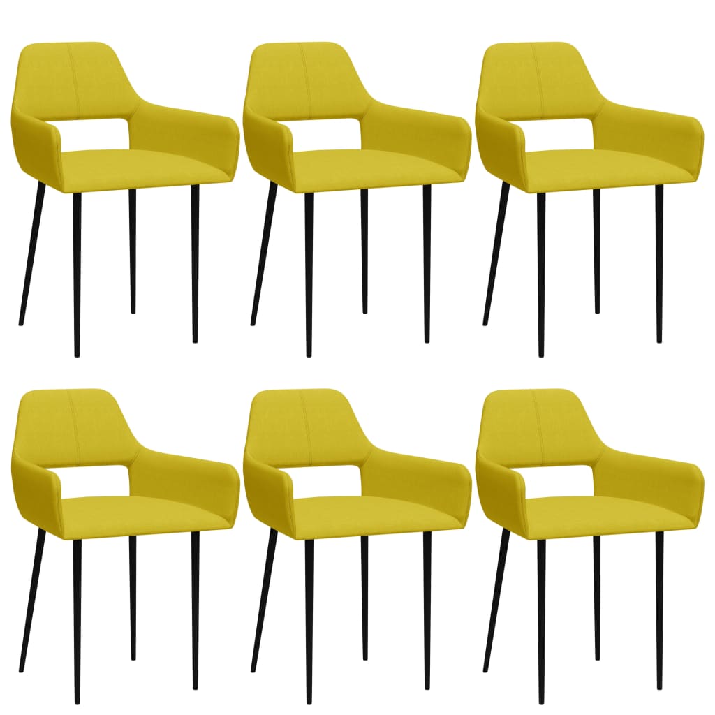 Set scaune de bucatarie, 6 buc, galben, material textil 3057550