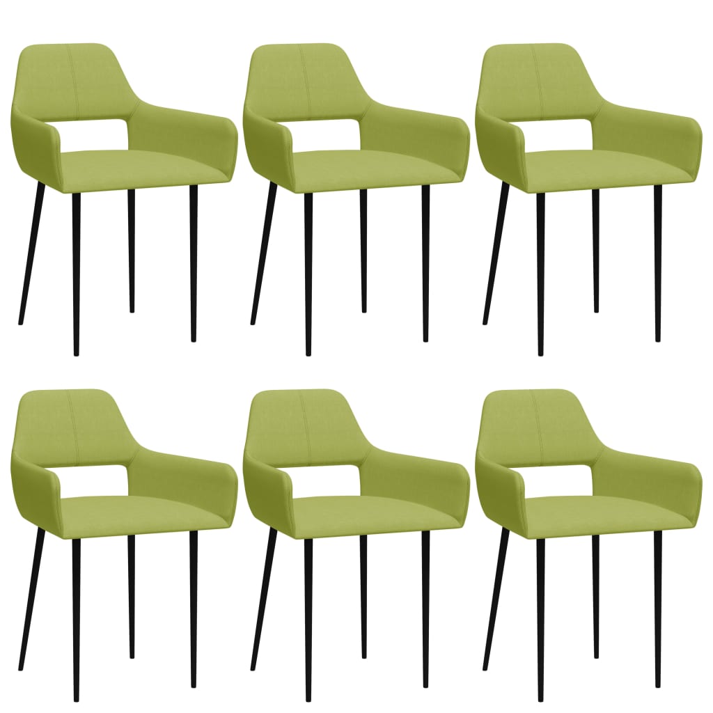 Set scaune de bucatarie, 6 buc, verde, material textil 3057548