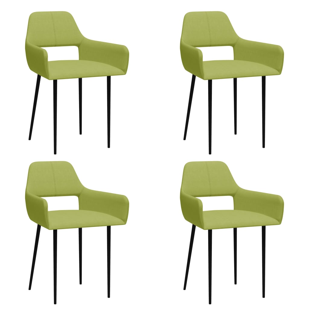 Scaune de bucatarie, 4 buc., verde, material textil 3057538