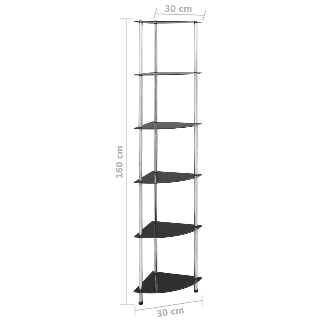 Old man sweater Performer Raft cu 6 niveluri, negru, 30 x 30 x 160 cm, sticla securizata, cu design  modern,6,4kg - eMAG.ro
