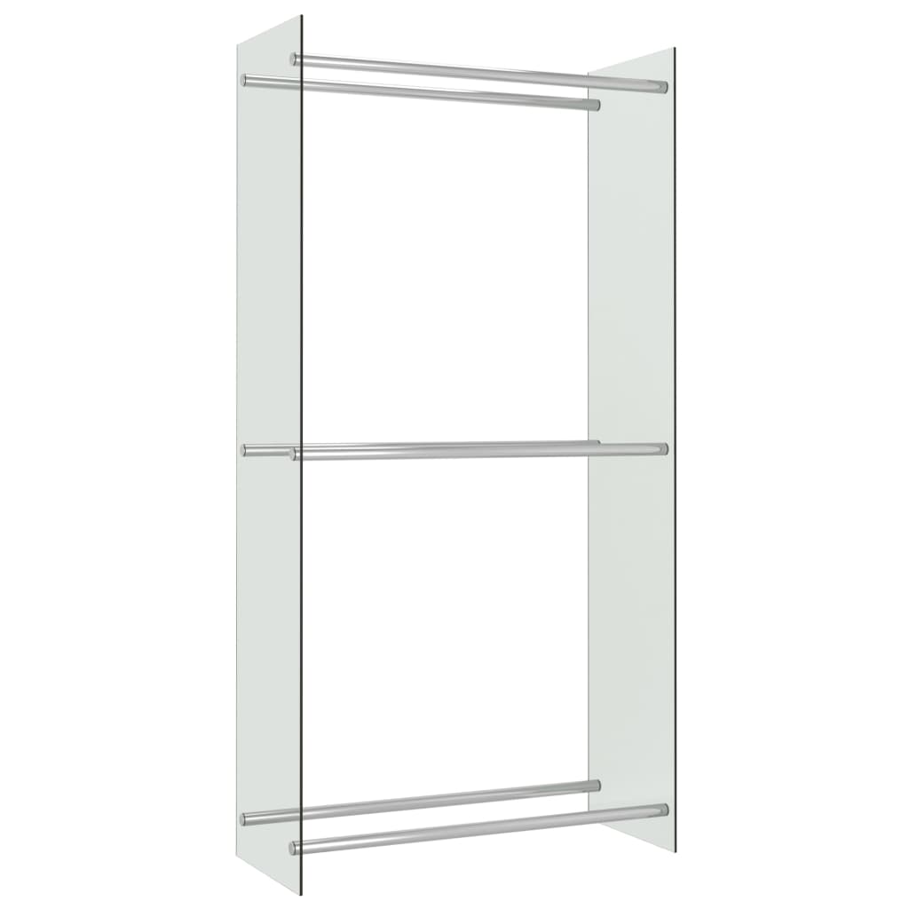 Rastel de lemne pentru foc, vidaXL, Sticla, 80 x 35 x 160 cm, Transparent
