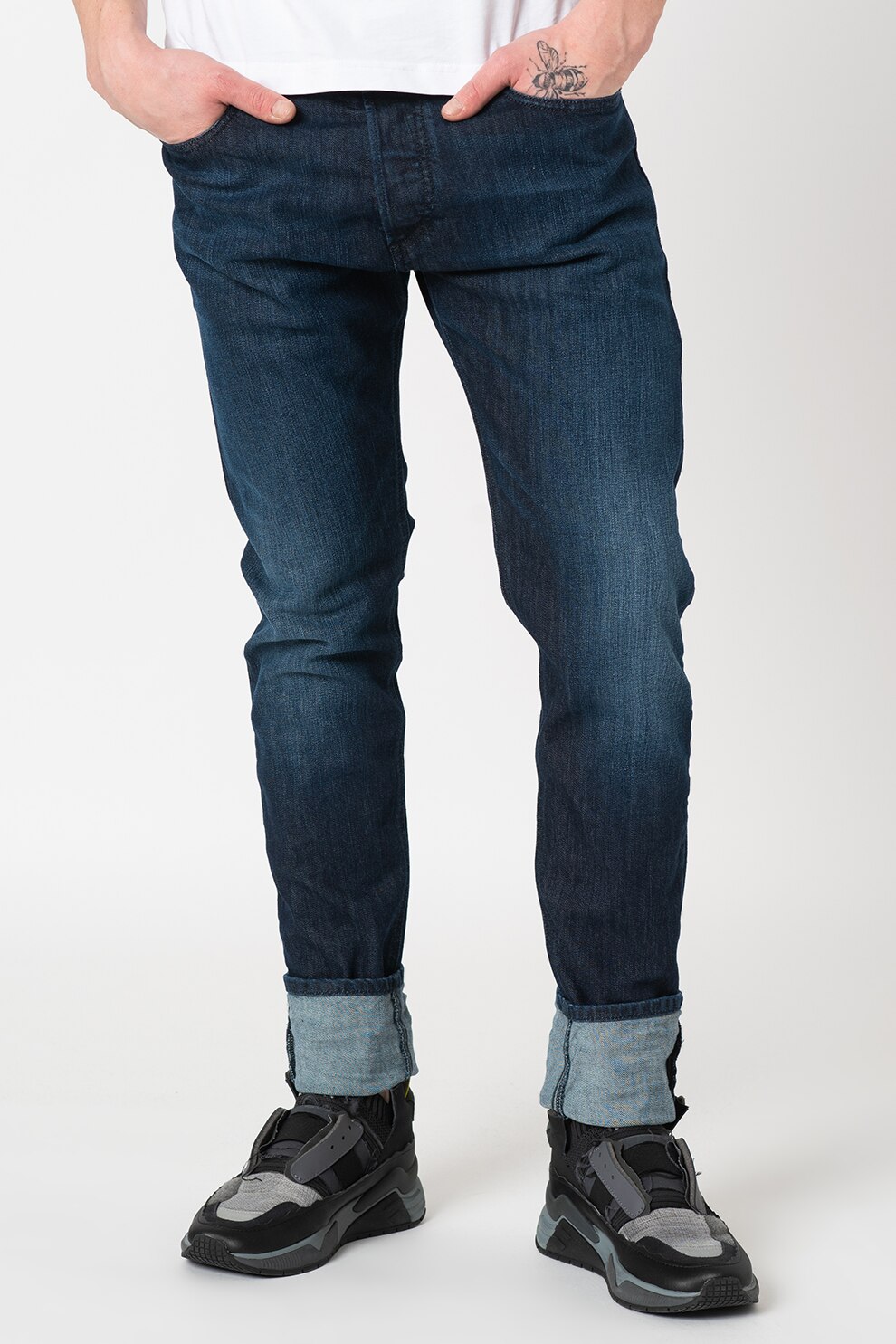 Diesel, Blugi slim fit D-Luster, Bleumarin, W31-L32 - eMAG.ro