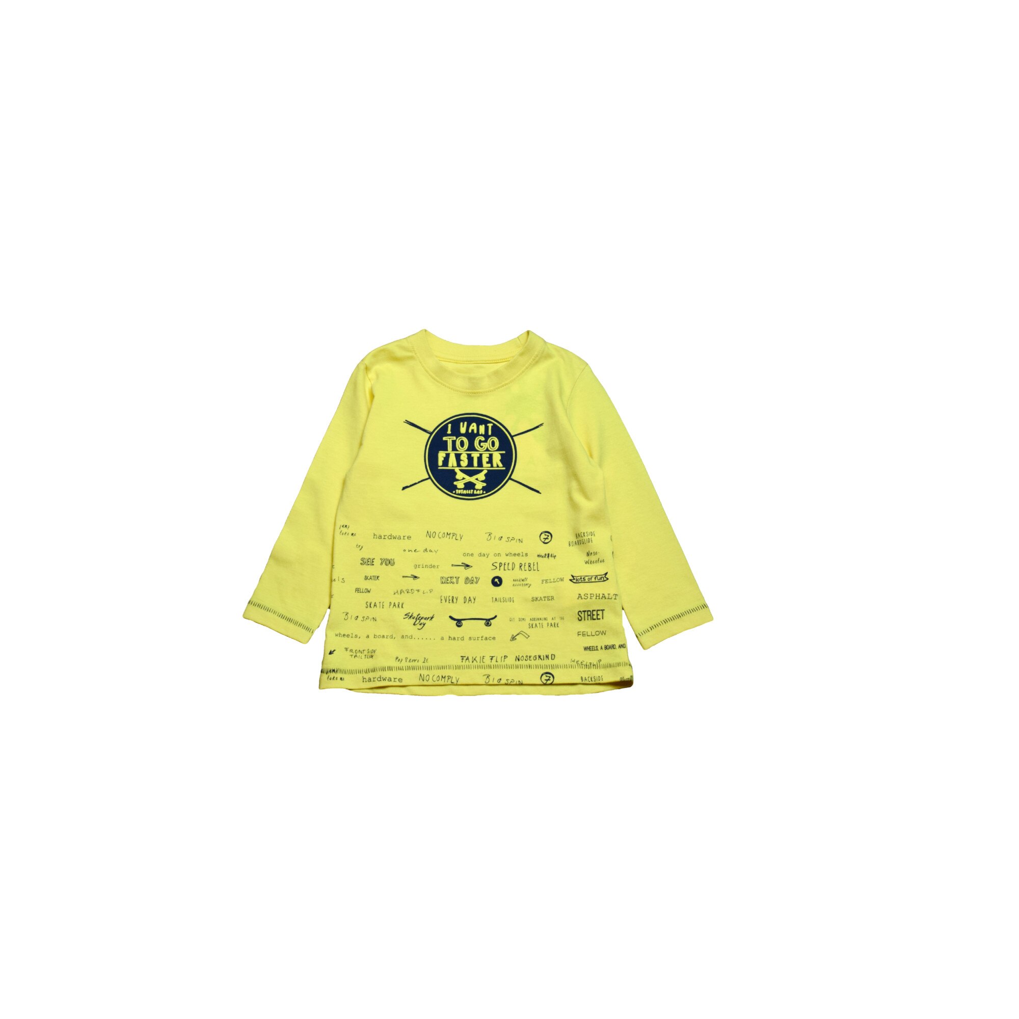 Bluza baieti cu imprimeu, Losan, galben/negru