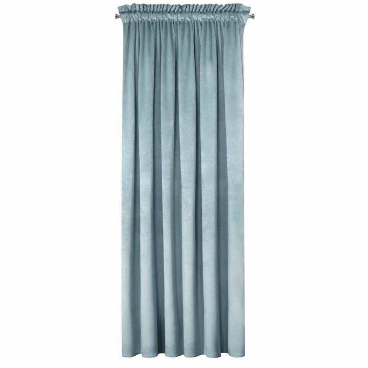 Eurofirany Dekoratív függöny, szalaggal, ROSA 140x270 cm, kék