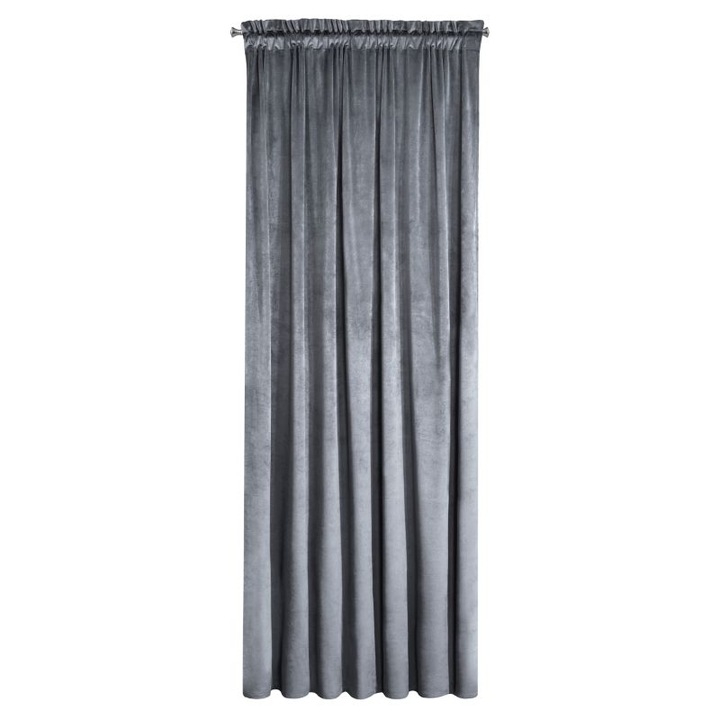 Rosa bársony sötétítő függöny Grafit 135x300 cm